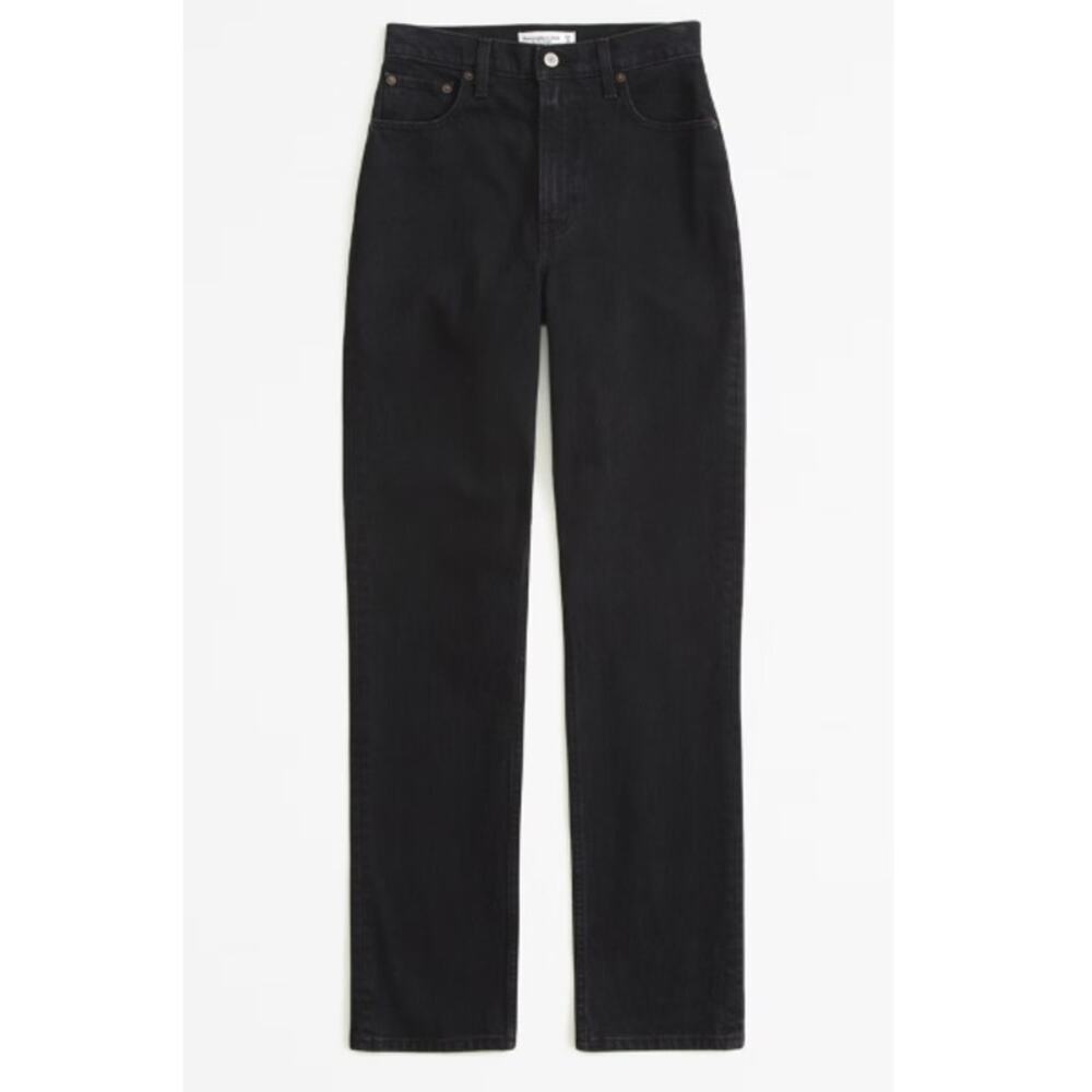 Abercrombie & Fitch Women's Saturated Black 90s Straight Jeans Size 26/2R